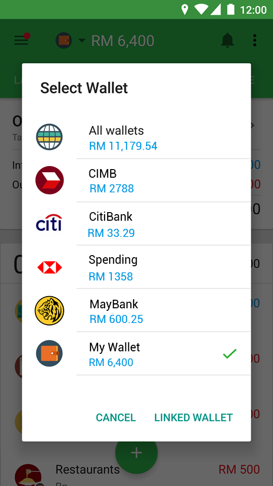 Malaysia Bank wallet with icon