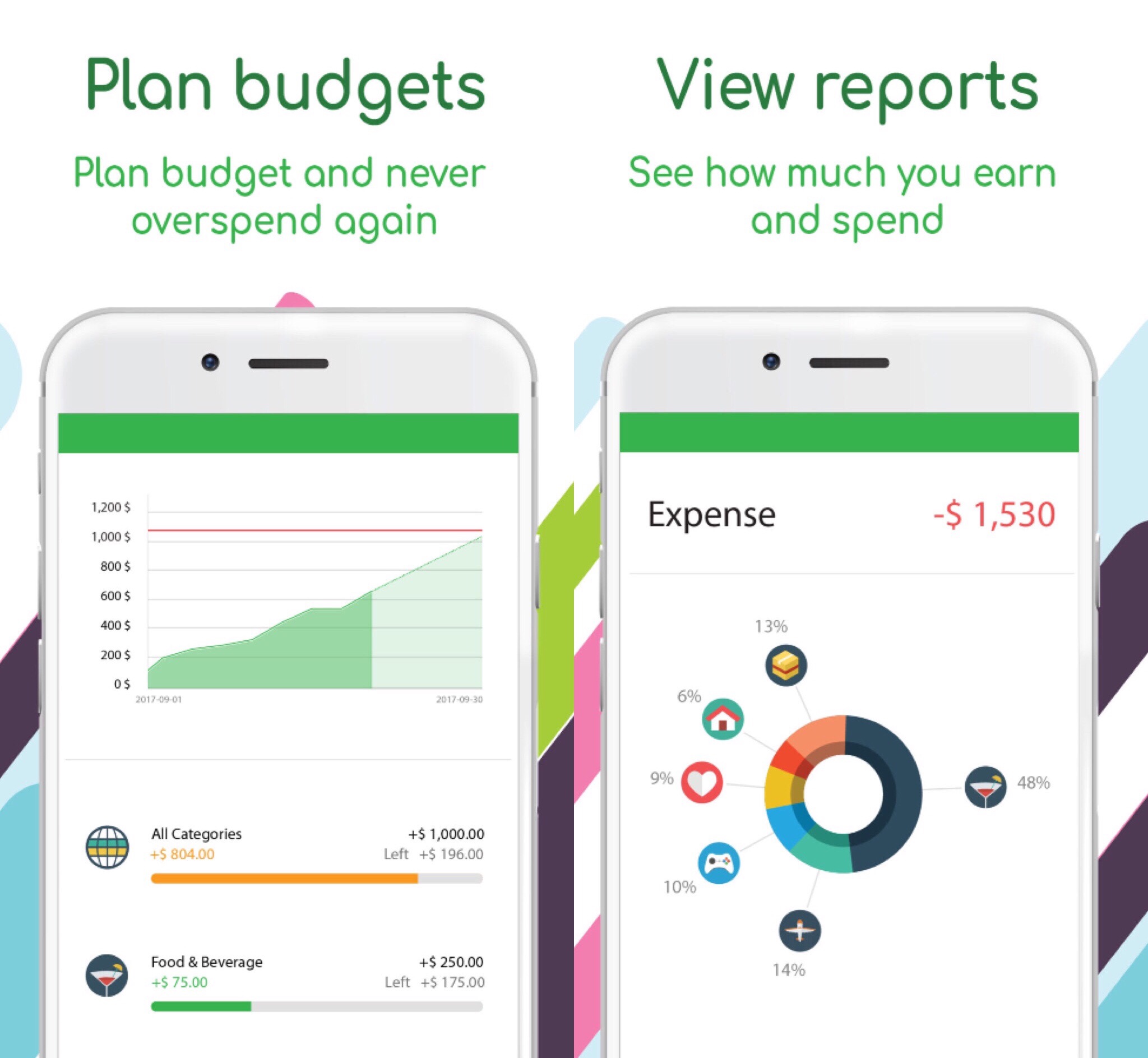 Track your expenses and budgets