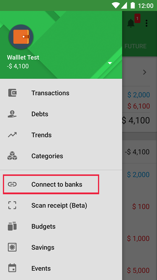 Connect to bank