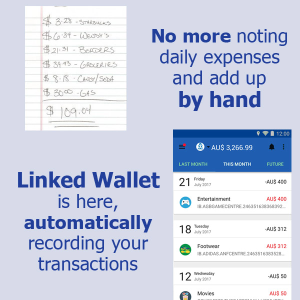 Linked wallet to bank account